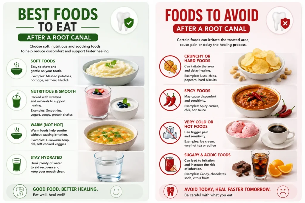 Best Foods to eat after root canal